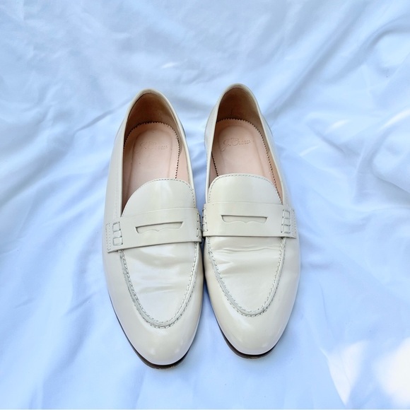 J.CREW | RYAN FORMAL LEATHER CREAM BLUSH SLIP ON PENNY LOAFERS SIZE 7 - Picture 2 of 7